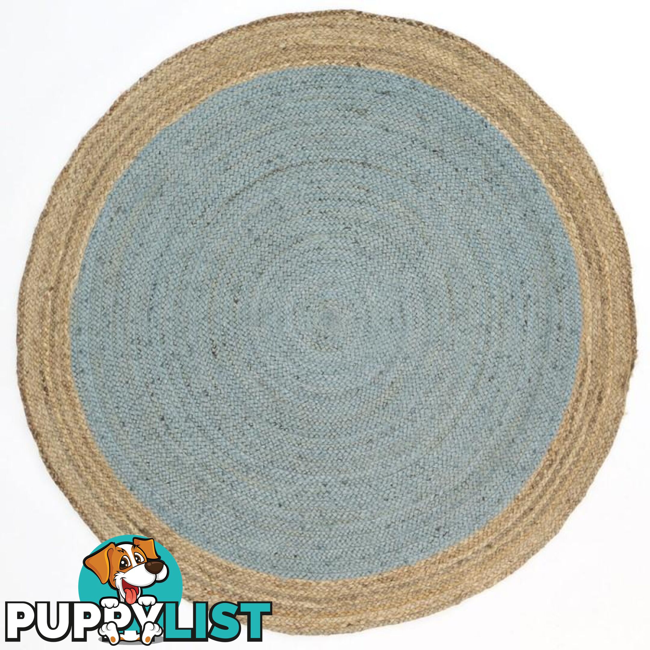 Hampton Center Jute Round Blue Rug - Unbranded - 9476062055011