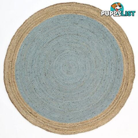 Hampton Center Jute Round Blue Rug - Unbranded - 9476062055011