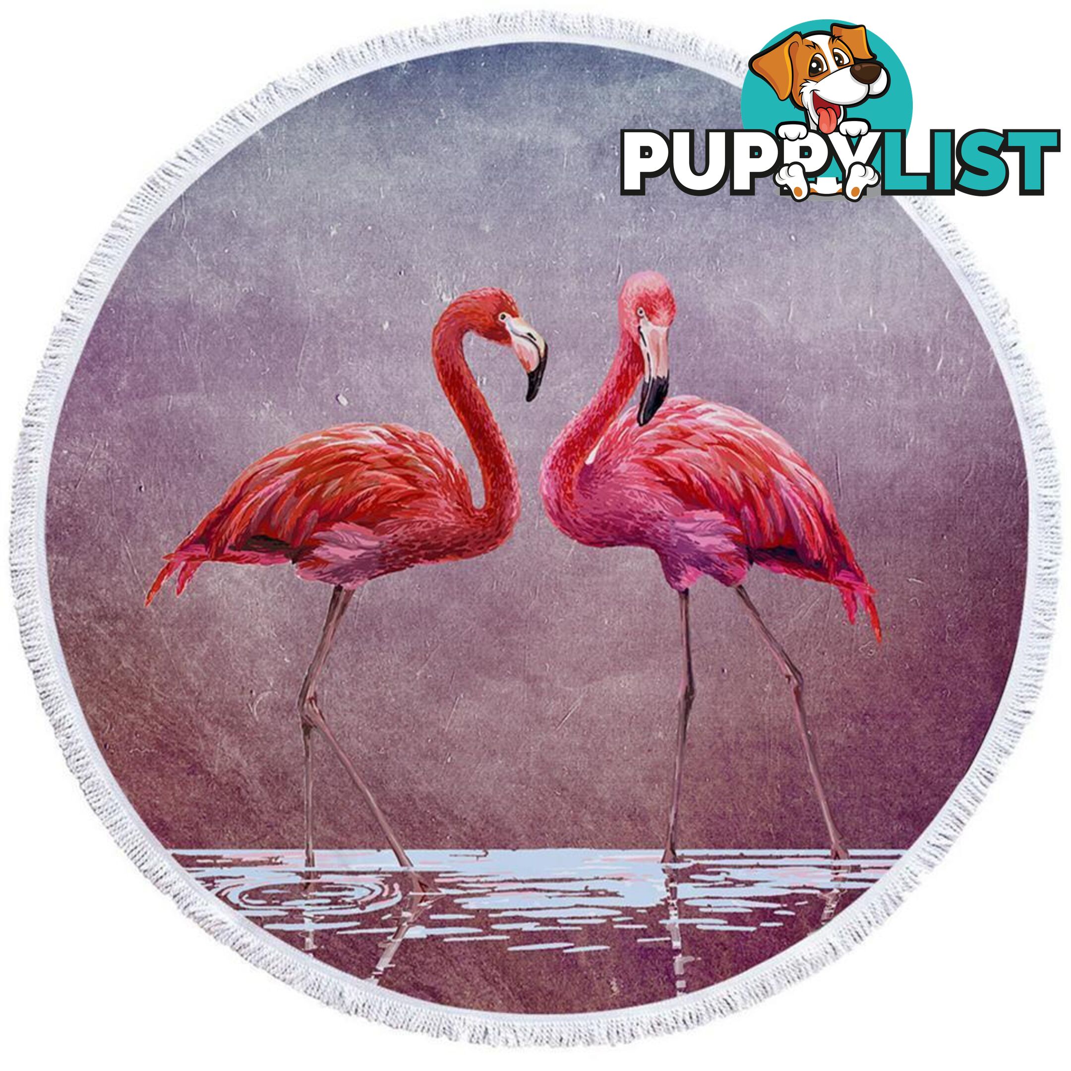 Two Flamingos Beach Towel - Towel - 7427046322713