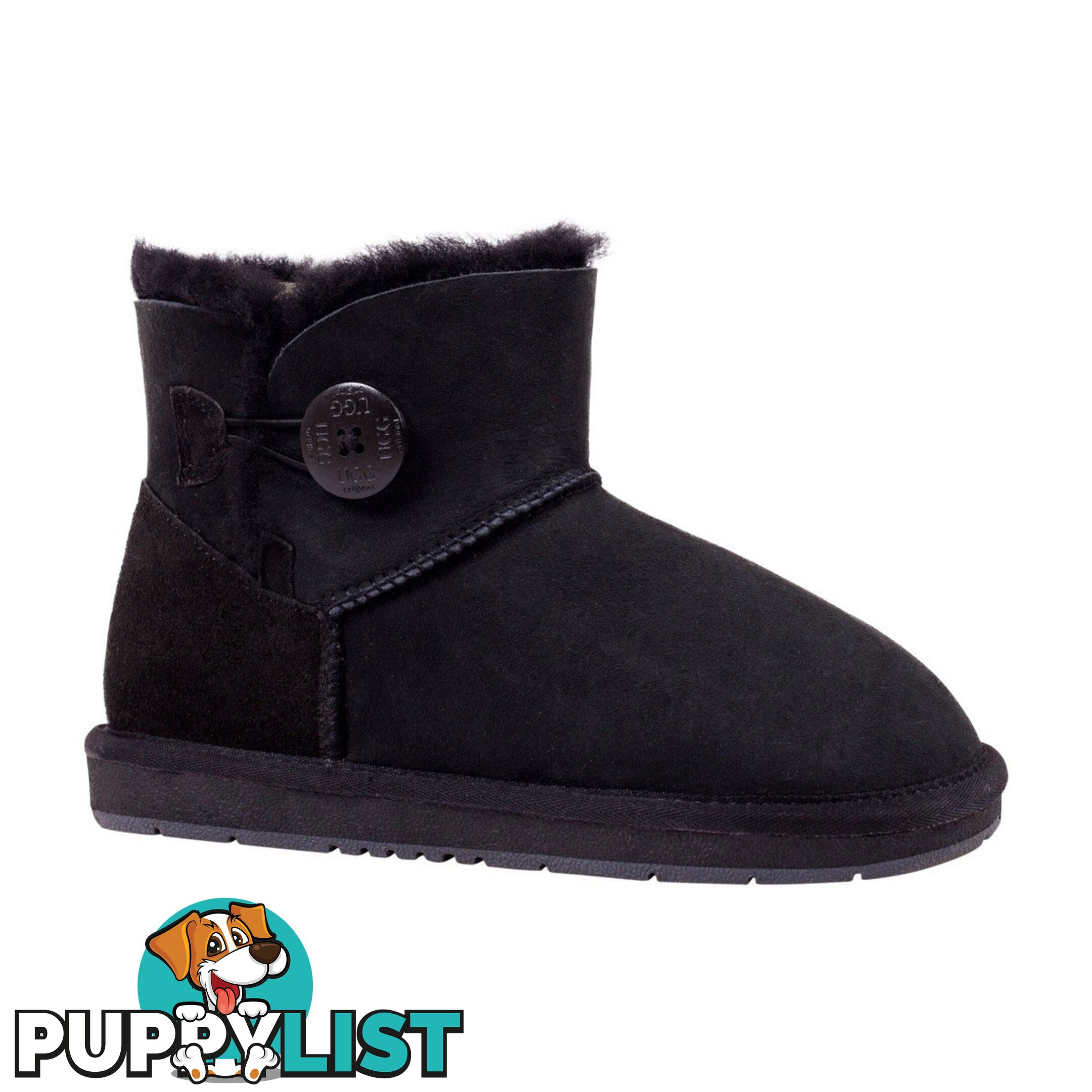 UGGS Mini Button Sheepskin Clove 5883 Unisex Black - UGG - 822427509290