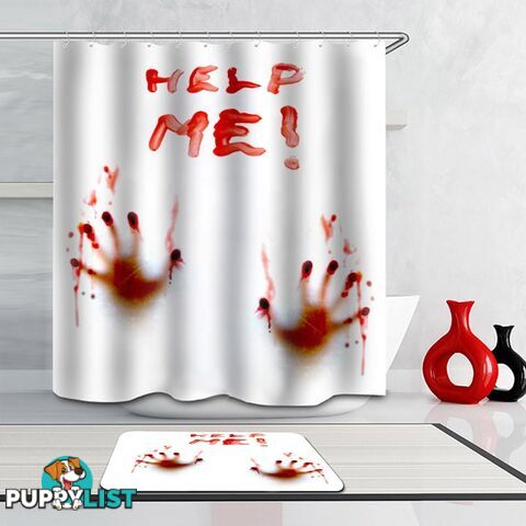 "Help Me(!)" Bloody Hands Shower Curtain - Curtain - 7427005917240