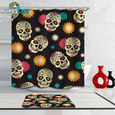 Sugar Skulls Pattern Shower Curtain - Curtain - 7427046037082