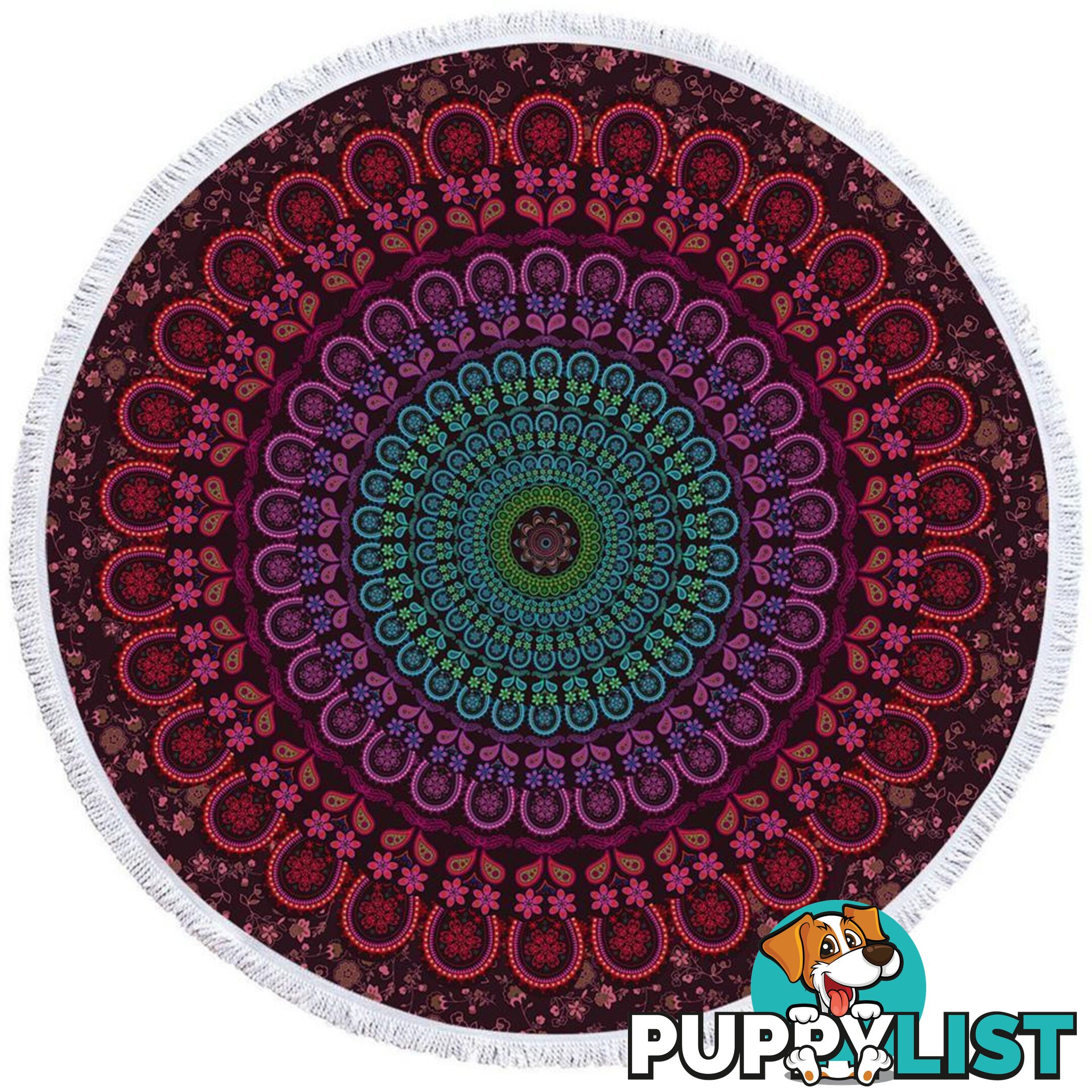 Turquoise Purplish Mandala Beach Towel - Towel - 7427046326063