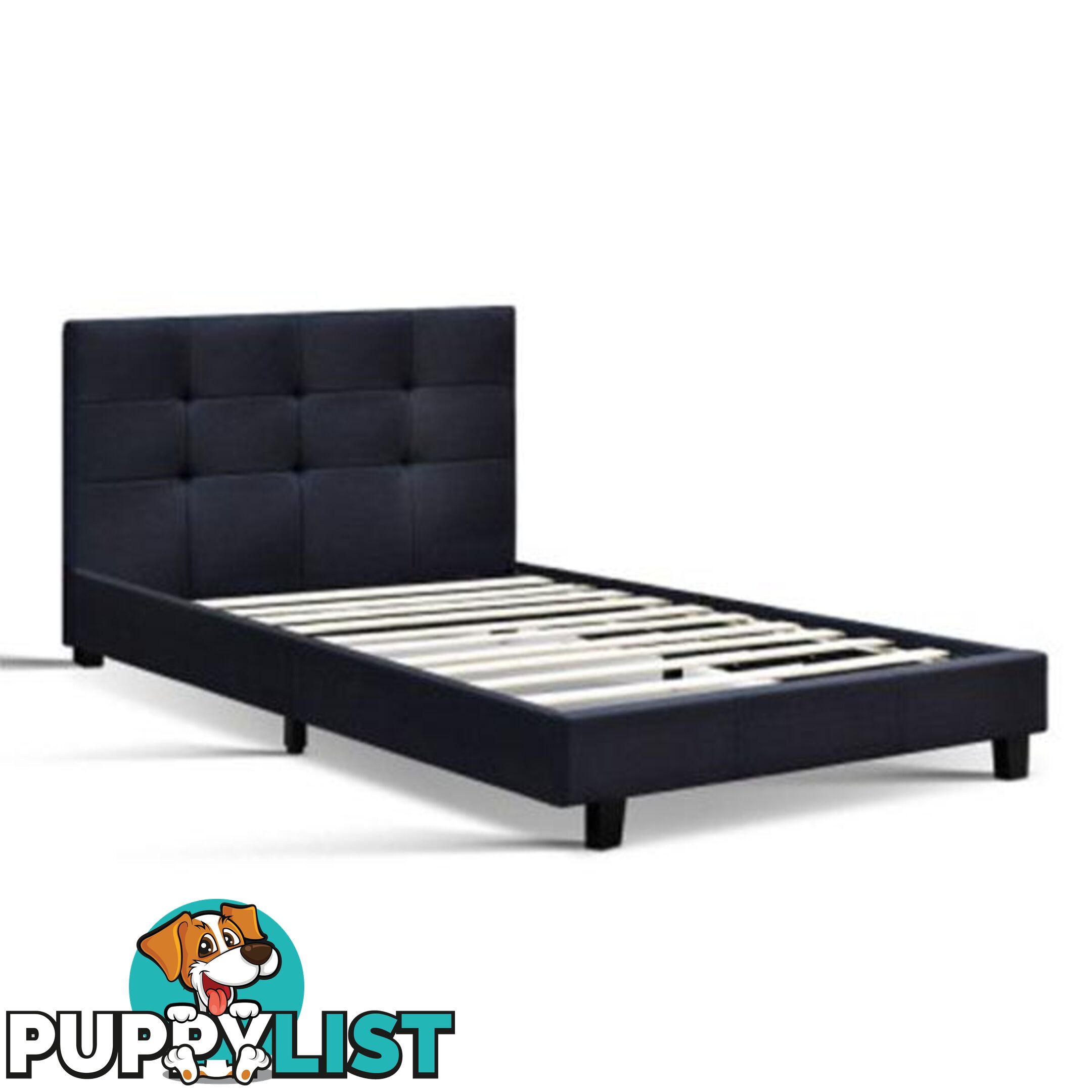 Bed Frame Tufted Headboard Fabric Charcoal - Artiss - 9350062194874