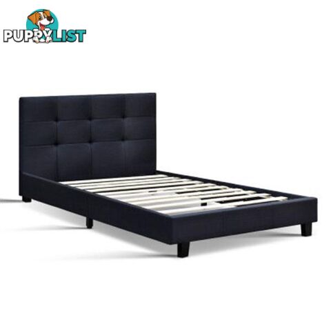 Bed Frame Tufted Headboard Fabric Charcoal - Artiss - 9350062194874