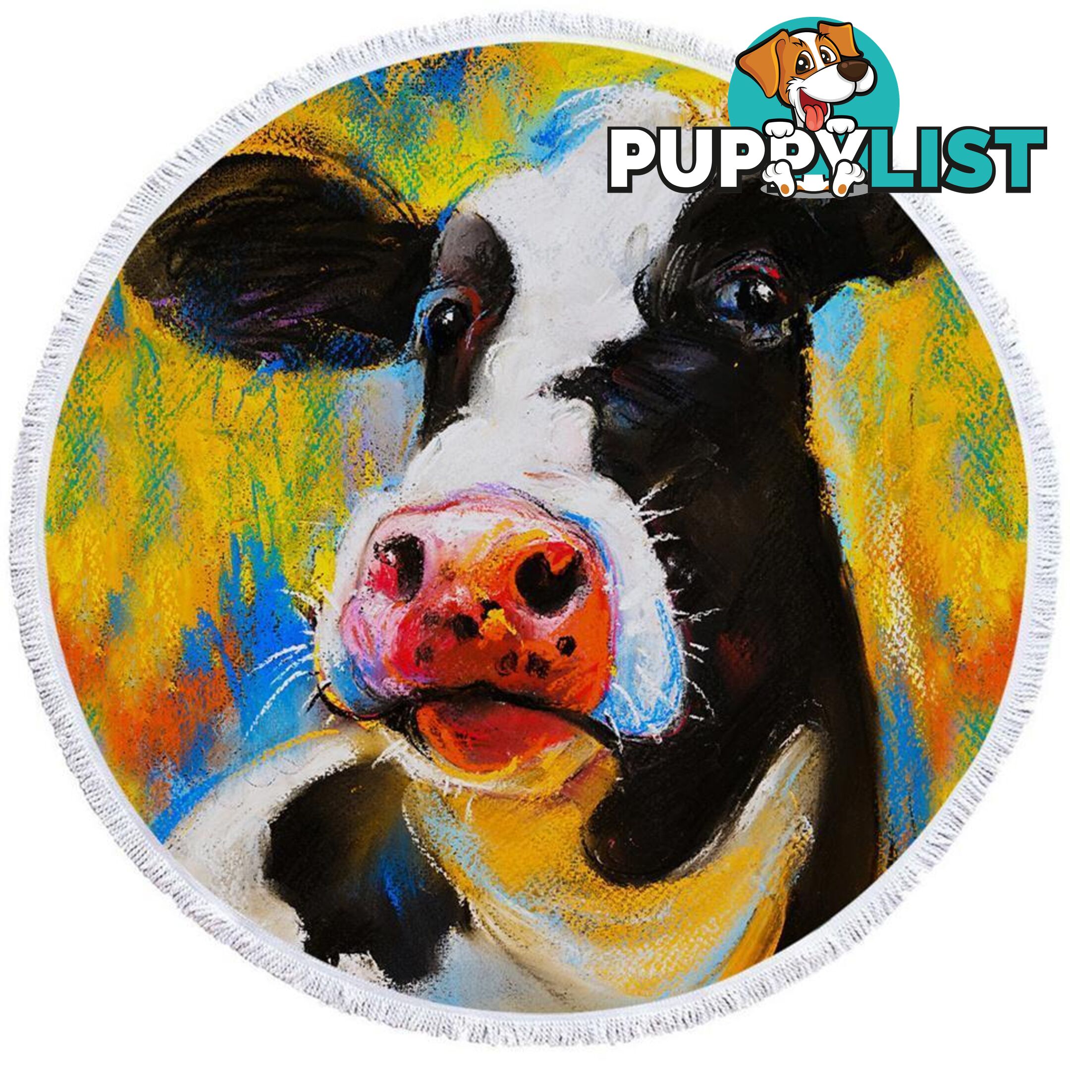 Art Painting Cow Beach Towel - Towel - 7427046305464