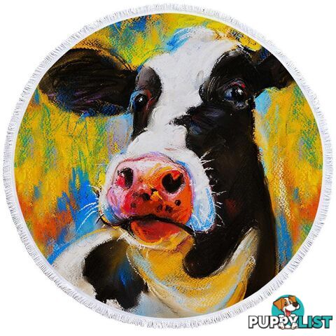 Art Painting Cow Beach Towel - Towel - 7427046305464