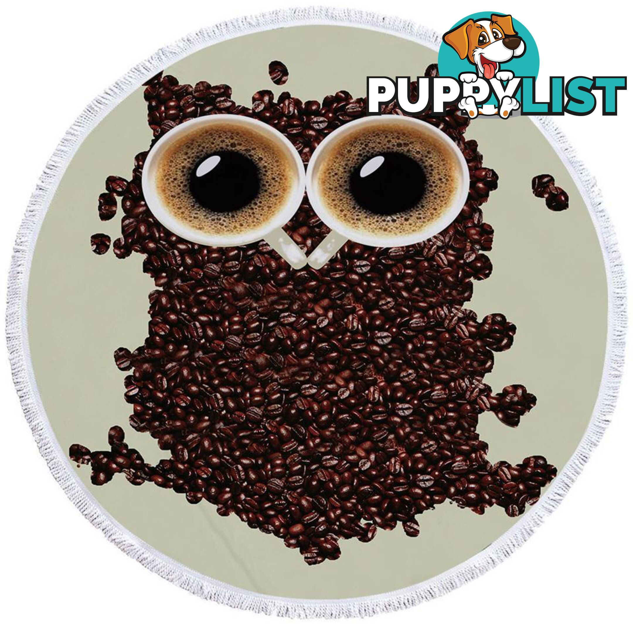 Cool Coffee Beans Owl Beach Towel - Towel - 7427046327848