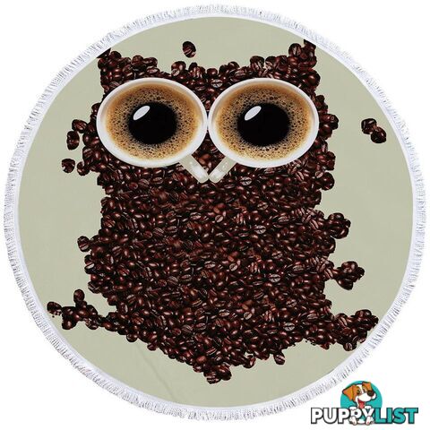 Cool Coffee Beans Owl Beach Towel - Towel - 7427046327848