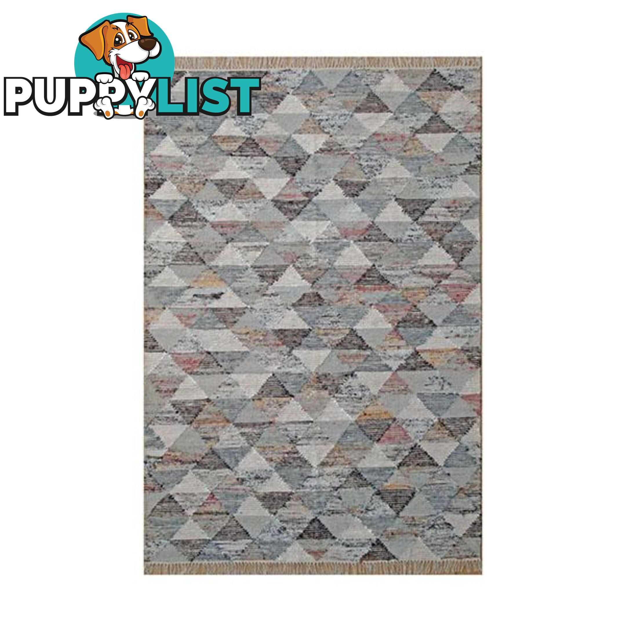 Grey Triangle Flatweave Rug - Unbranded - 7427005891854