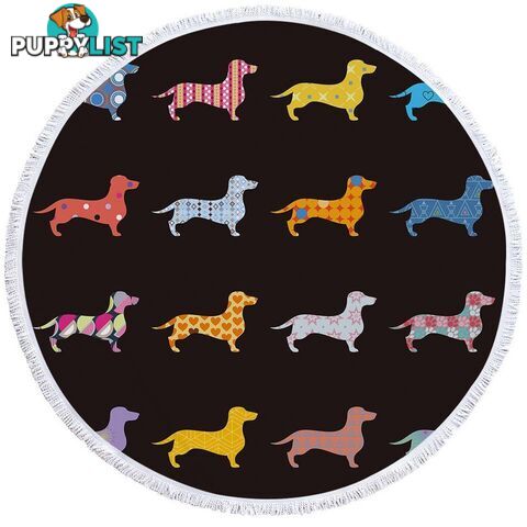 Multi Pattern Dachshund Dogs Beach Towel - Towel - 7427046311229