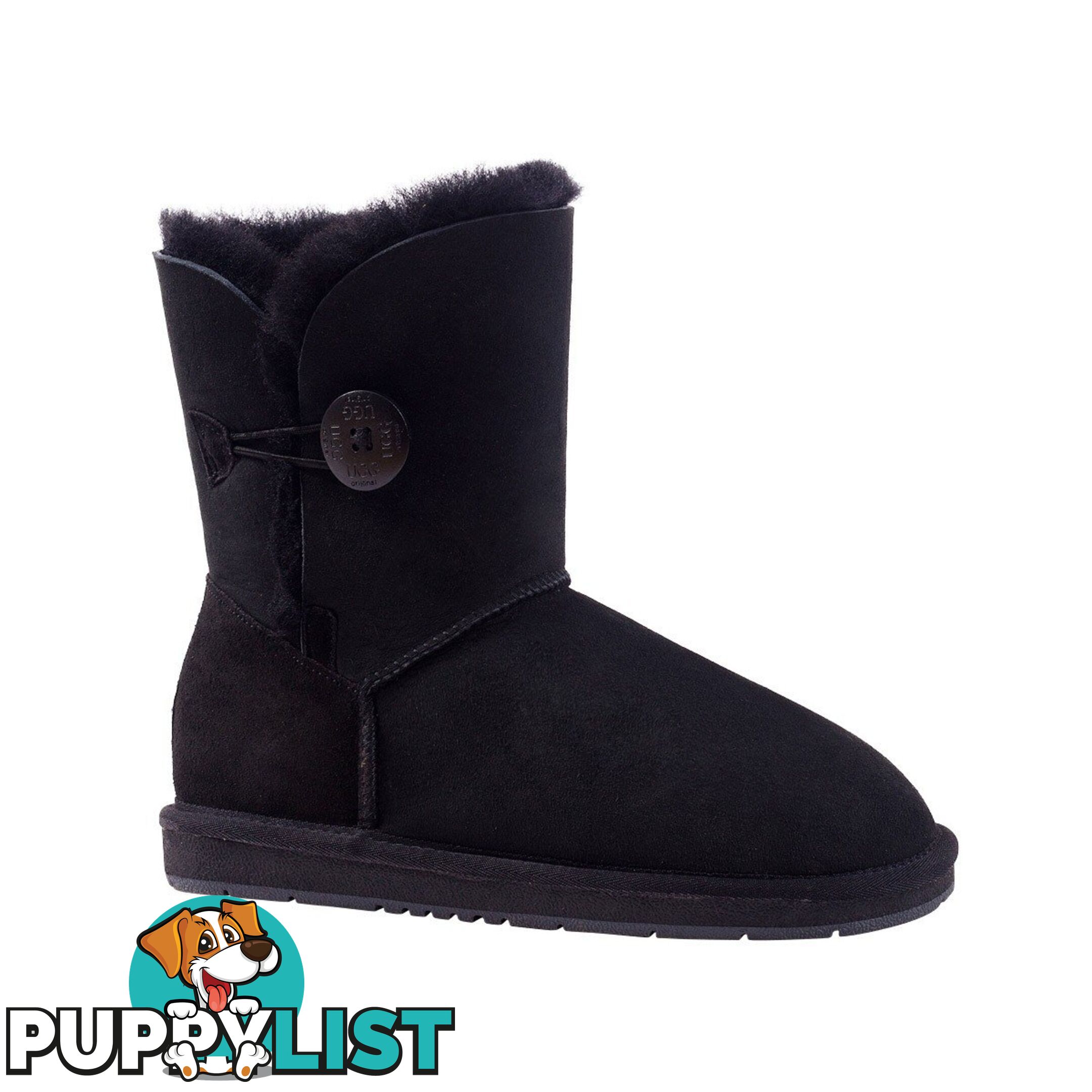 UGGS Single Button Short Sheepskin Cedar 5803 Unisex Black - UGG - 822427508583