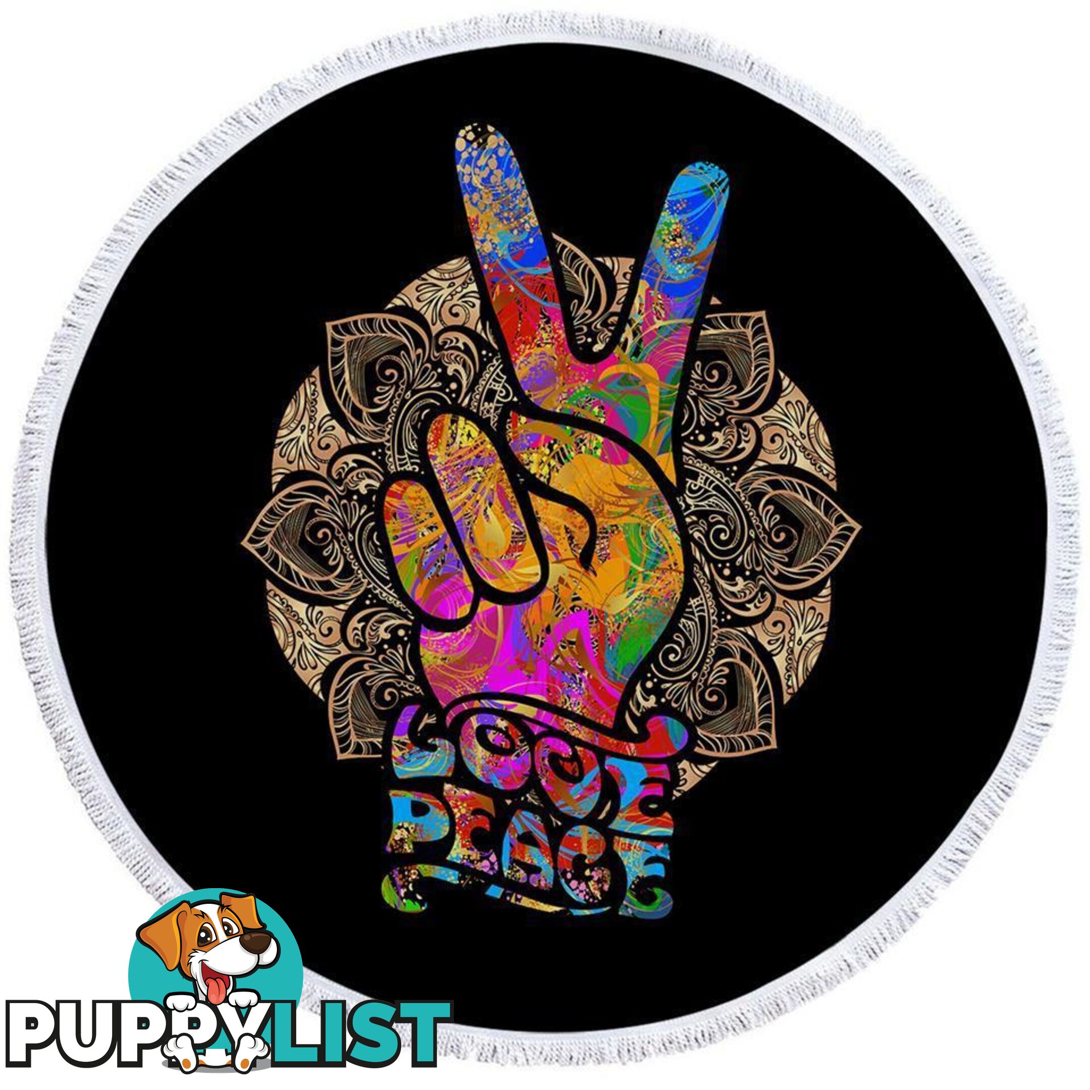 Love Peace Beach Towel - Towel - 7427046309523