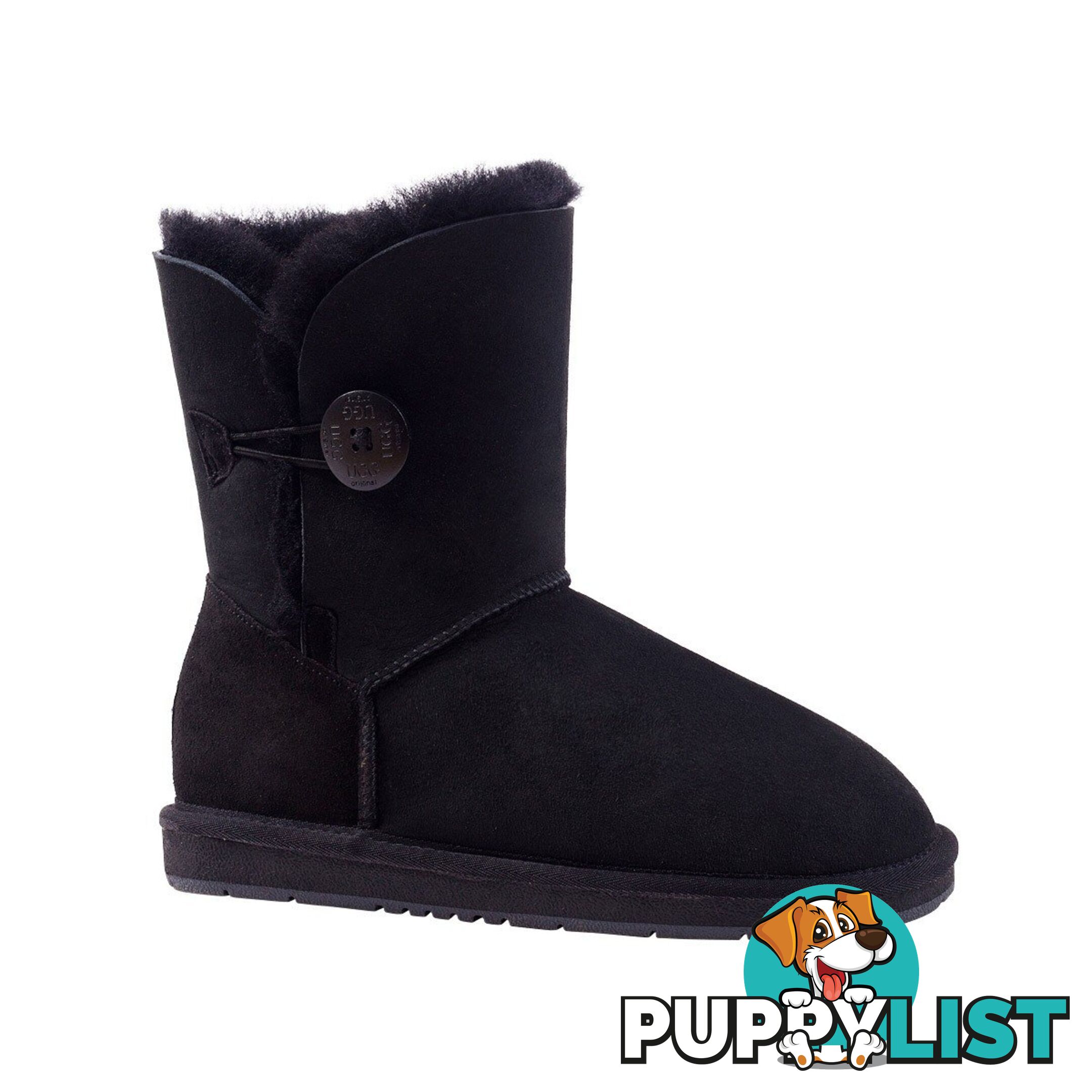 UGGS Single Button Short Sheepskin Cedar 5803 Unisex Black - UGG - 822427508620