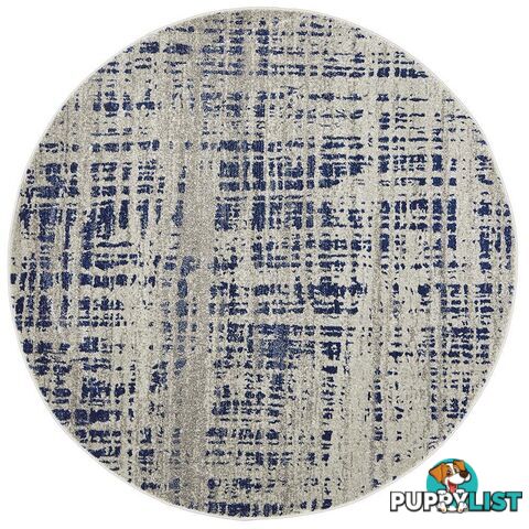 Mirage Round Ashley Blue Grey Rug - Unbranded - 9375321837194