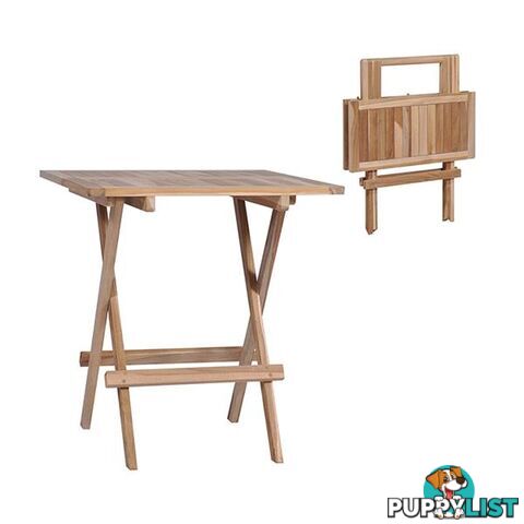 Folding Bistro Table Solid Teak 60X60X65 Cm - Unbranded - 7427046257534