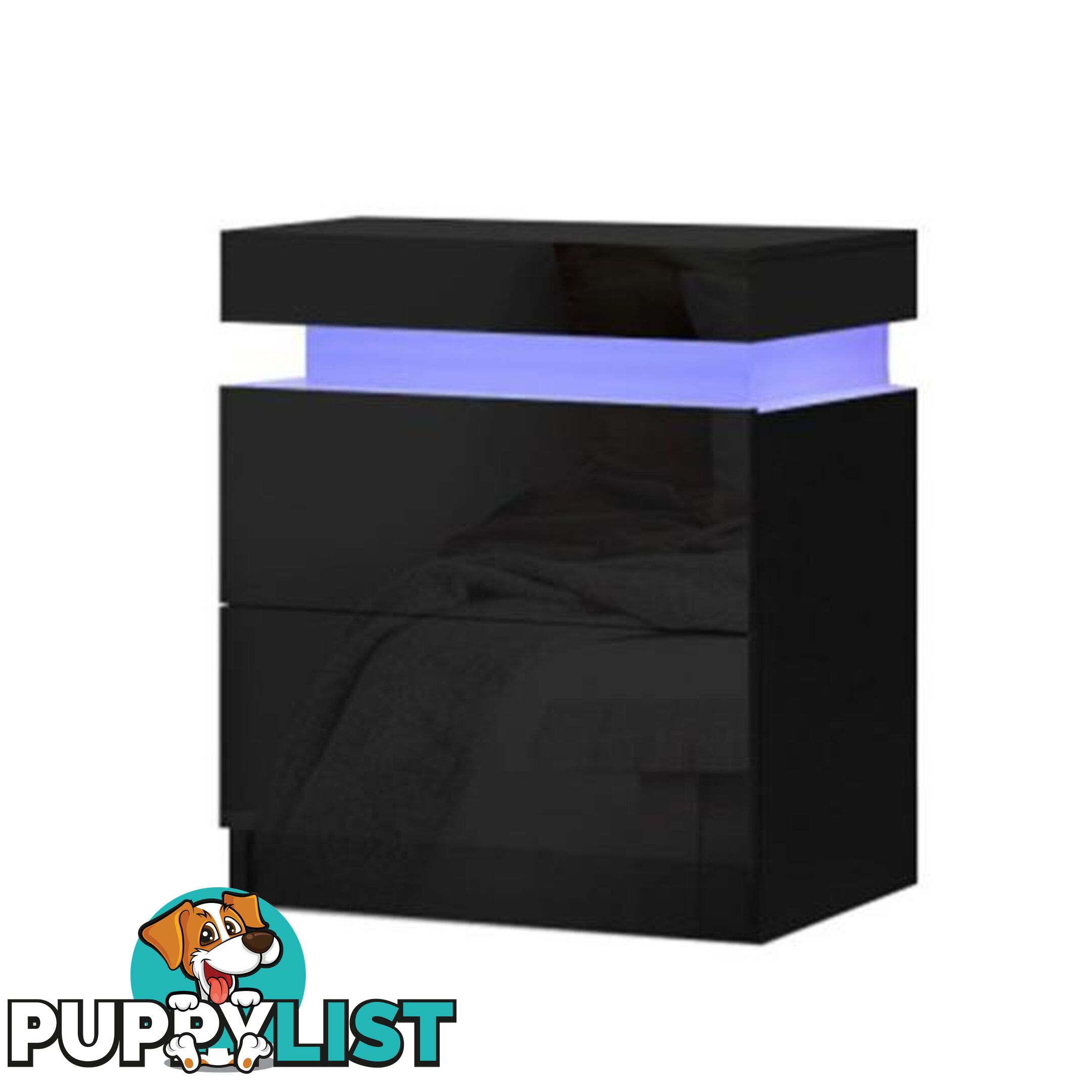 Bedside Tables Side Table Drawers Rgb Led High Gloss Nightstand - Artiss - 9355720047394