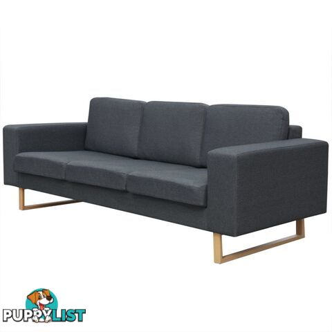 3-Seater Sofa Fabric - Dark Grey - Unbranded - 4326500436443