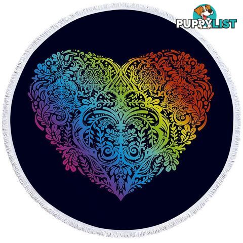 Colorful Art Heart Beach Towel - Towel - 7427046319010