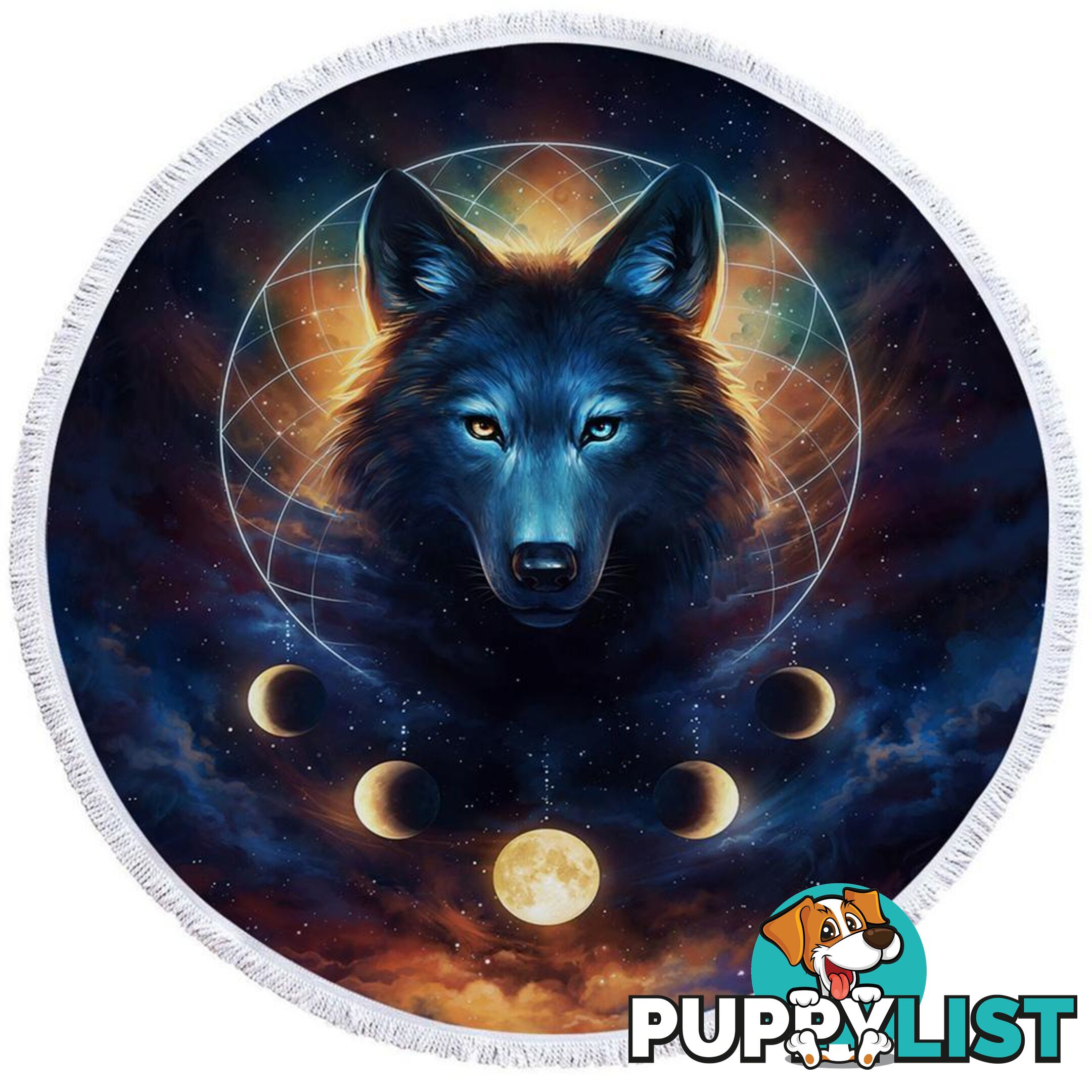 Moon Wolf Beach Towel - Towel - 7427046311397