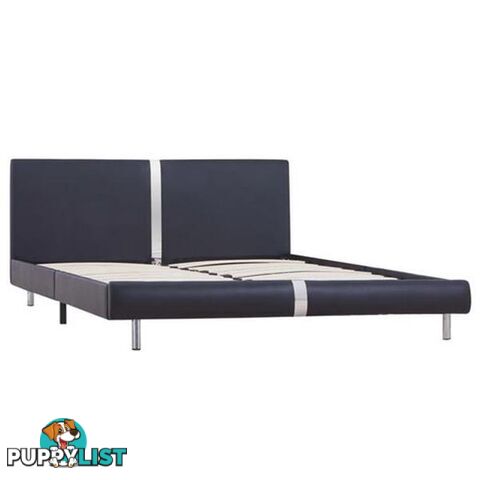 Bed Frame Black Faux Leather Queen - Unbranded - 9476062109035