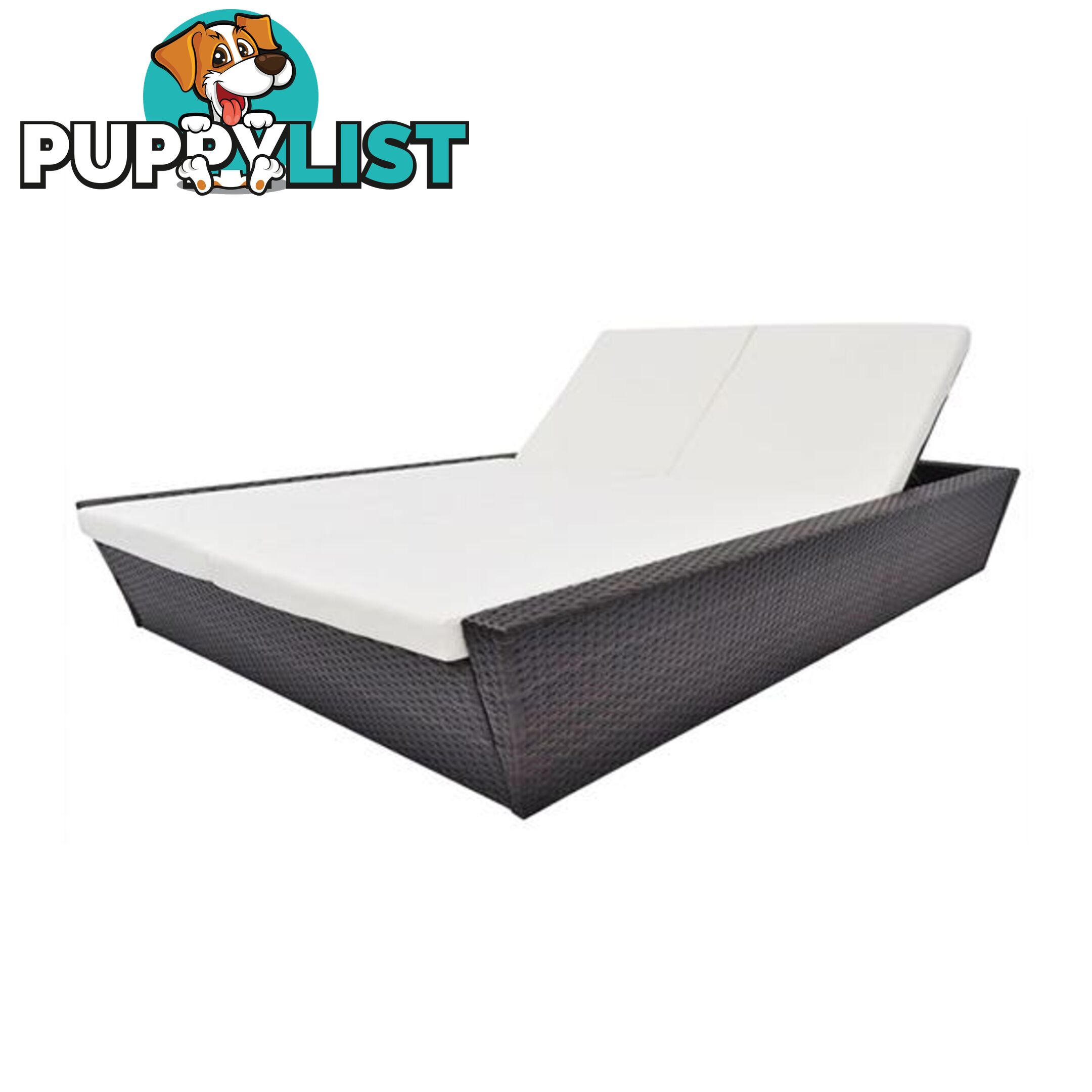 Outdoor Lounge Bed With Cushion Poly Rattan - Lounge Bed - 7427046256254