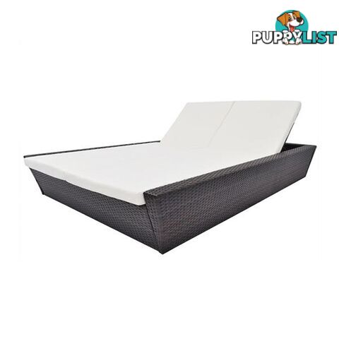 Outdoor Lounge Bed With Cushion Poly Rattan - Lounge Bed - 7427046256254