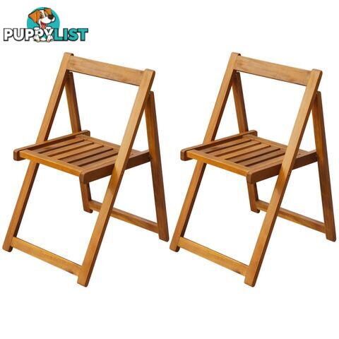 Acacia Wood Outdoor Folding Chairs (Set of 2) - Unbranded - 4326500418340