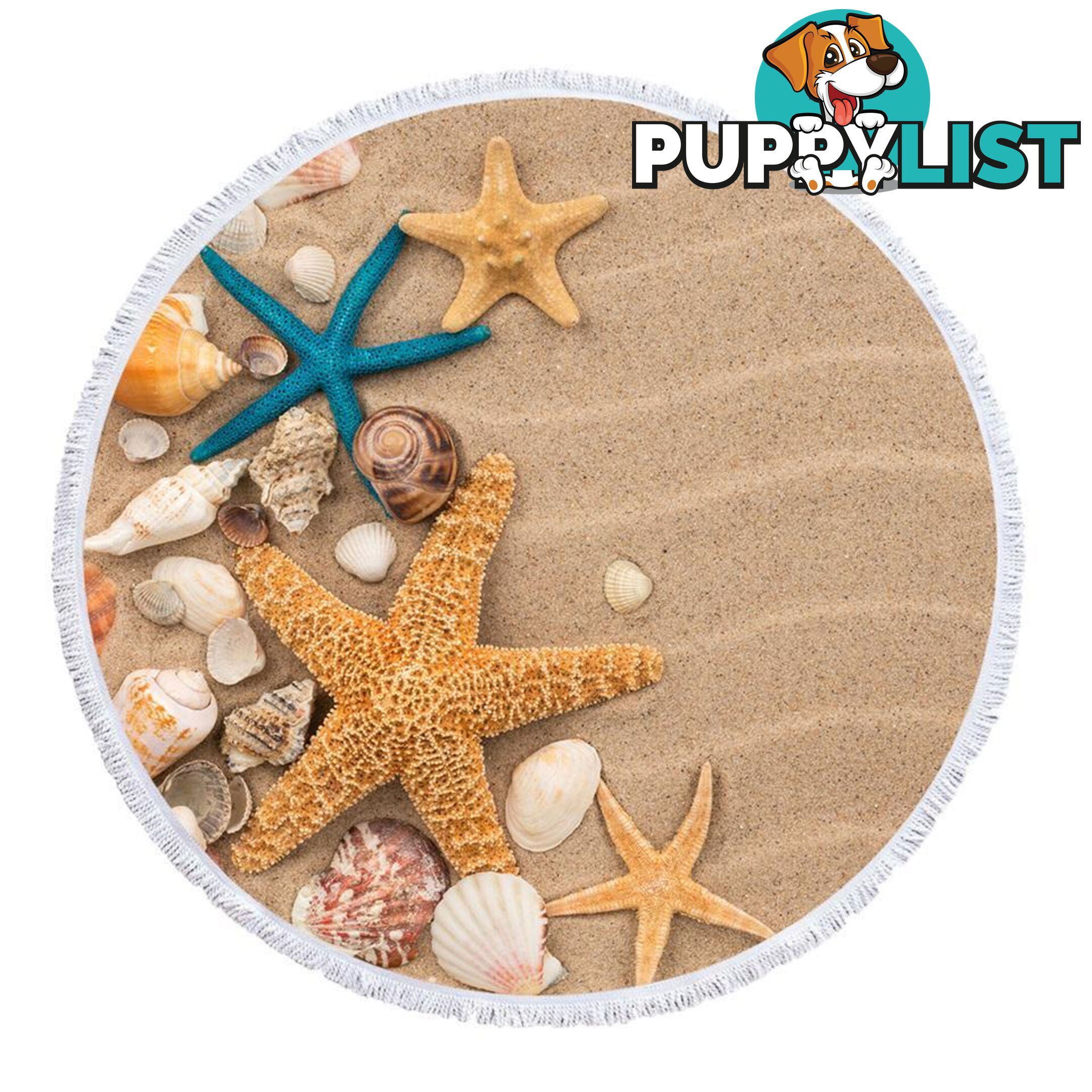 Starfish and Seashells Beach Towel - Towel - 7427046344029