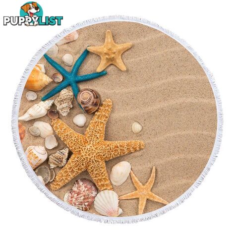 Starfish and Seashells Beach Towel - Towel - 7427046344029