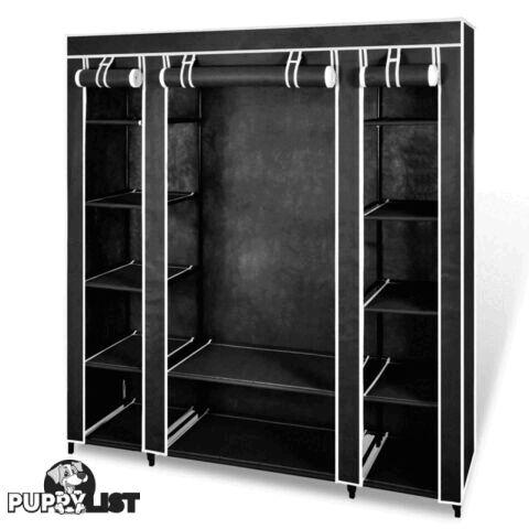 Fabric Cabinet with Compartments - Black - Unbranded - 4326500429742