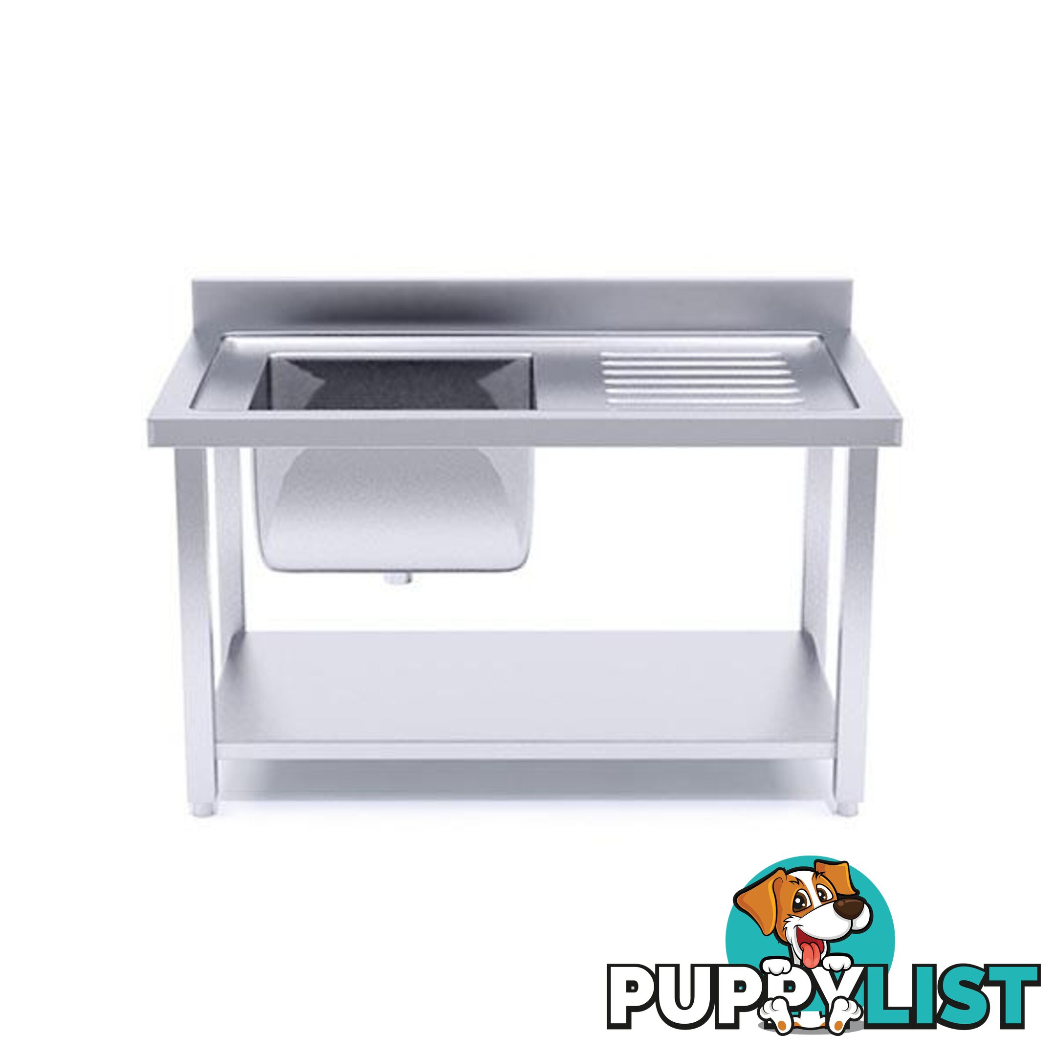 Soga 160X70X85Cm Stainless Steel Work Bench Sink Kitchen Food Prep - Soga - 9476062101046