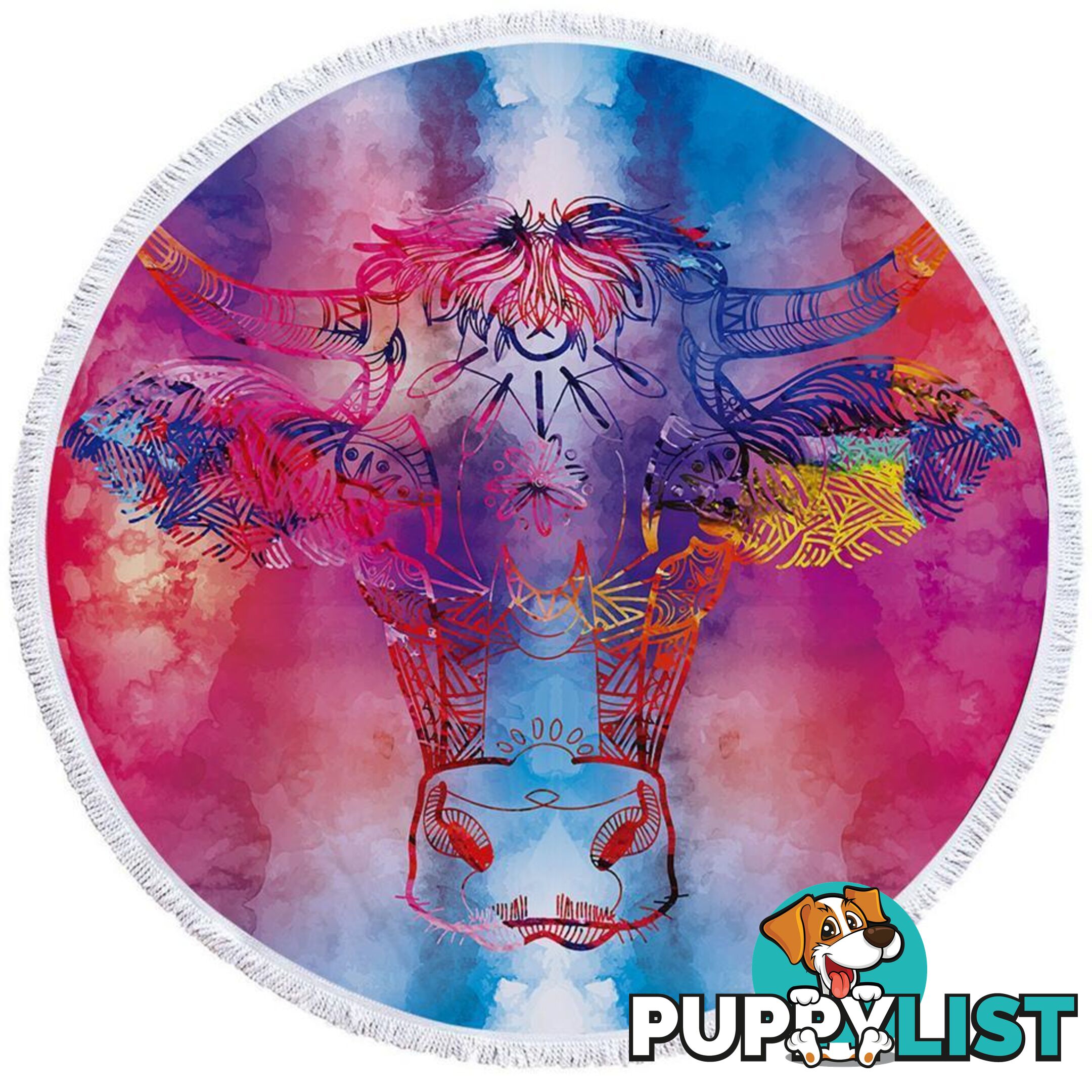 Watercolor Background Cow Beach Towel - Towel - 7427046323840