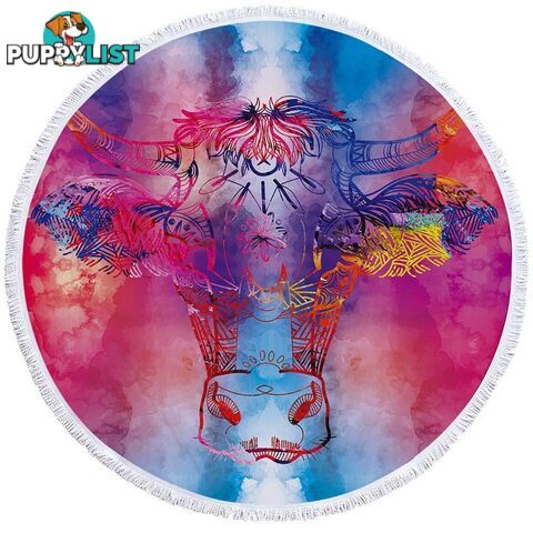 Watercolor Background Cow Beach Towel - Towel - 7427046323840