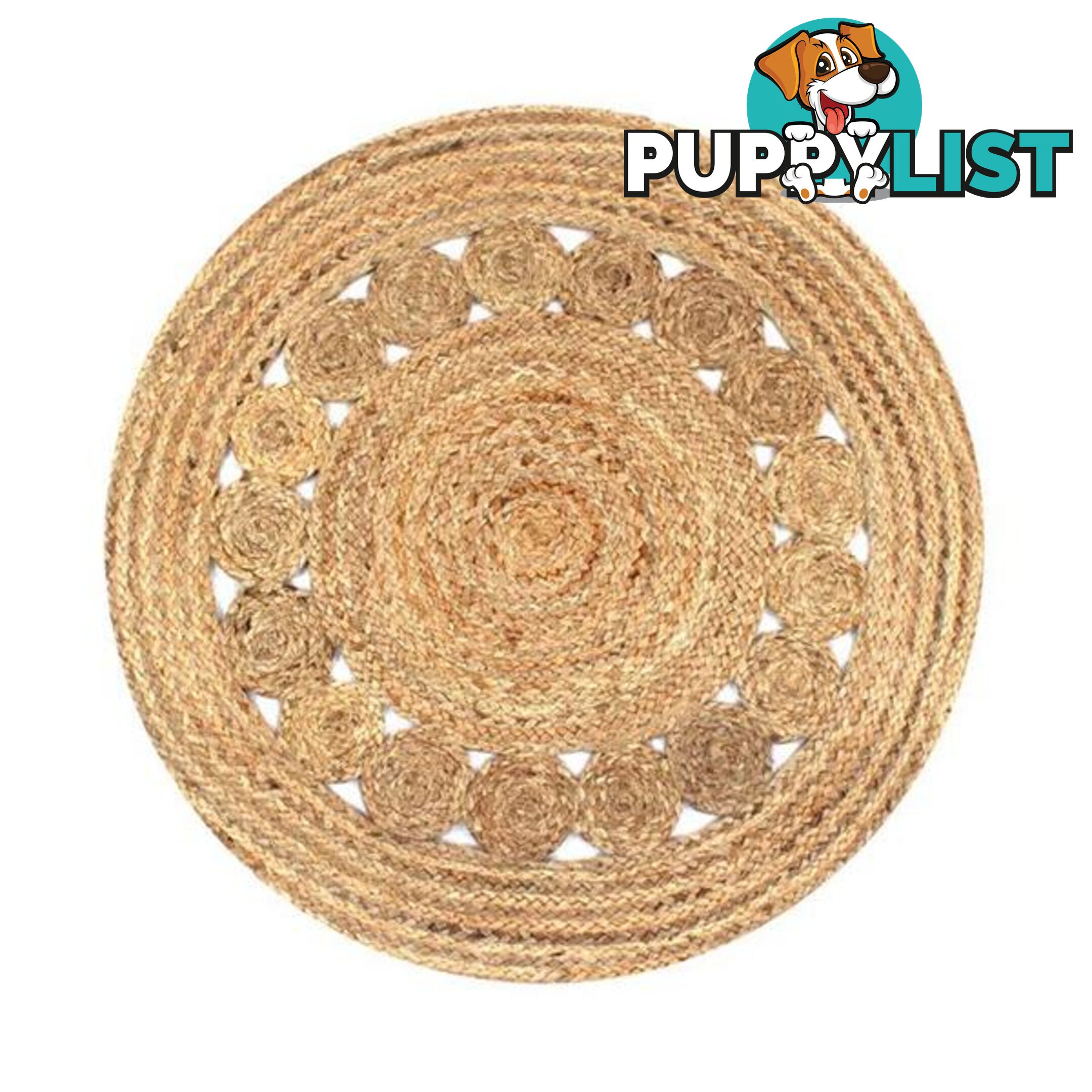 Area Rug Braided Design Jute Round - Unbranded - 8718475574057