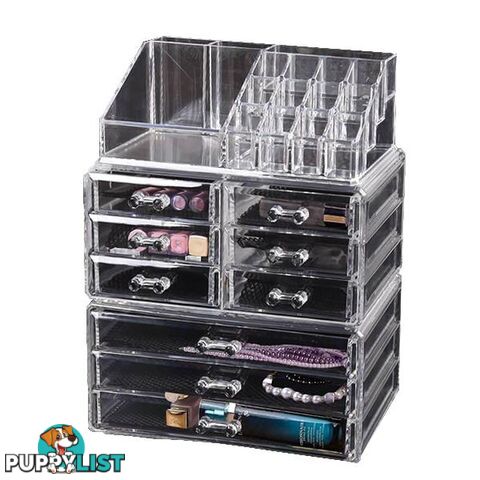 9 Drawer Clear Acrylic Cosmetic Makeup Organizer Jewellery Storage Box - Unbranded - 787976597764