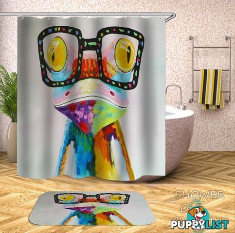 Colorful Hipster Frog Shower Curtain - Curtain - 7427046286299