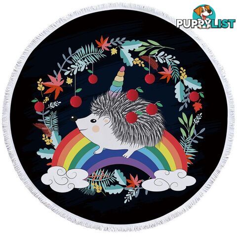 Rainbow Hedgehog Beach Towel - Towel - 7427046305211