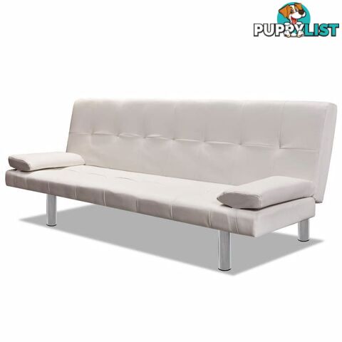 Adjustable Sofa Bed with Two Pillows - Cream White - Unbranded - 4326500433527