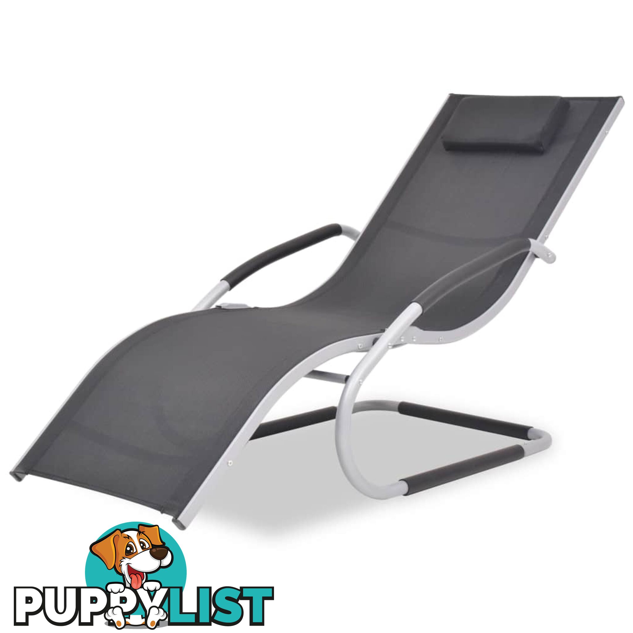 Sunlounger Aluminum and Textilene 62 x 152 x 88 Cm - Unbranded - 9476062038359