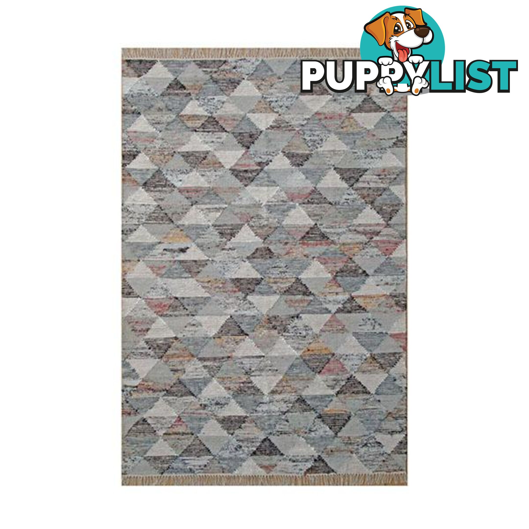 Grey Triangle Flatweave Rug - Unbranded - 7427005891977