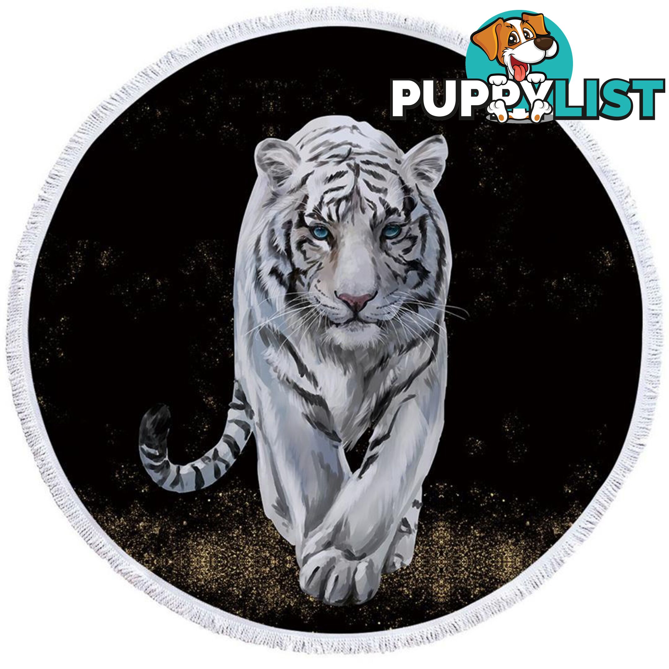 White Tiger Beach Towel - Towel - 7427046306744