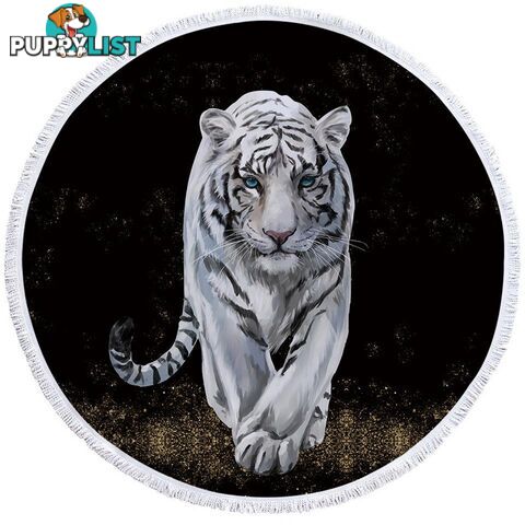 White Tiger Beach Towel - Towel - 7427046306744