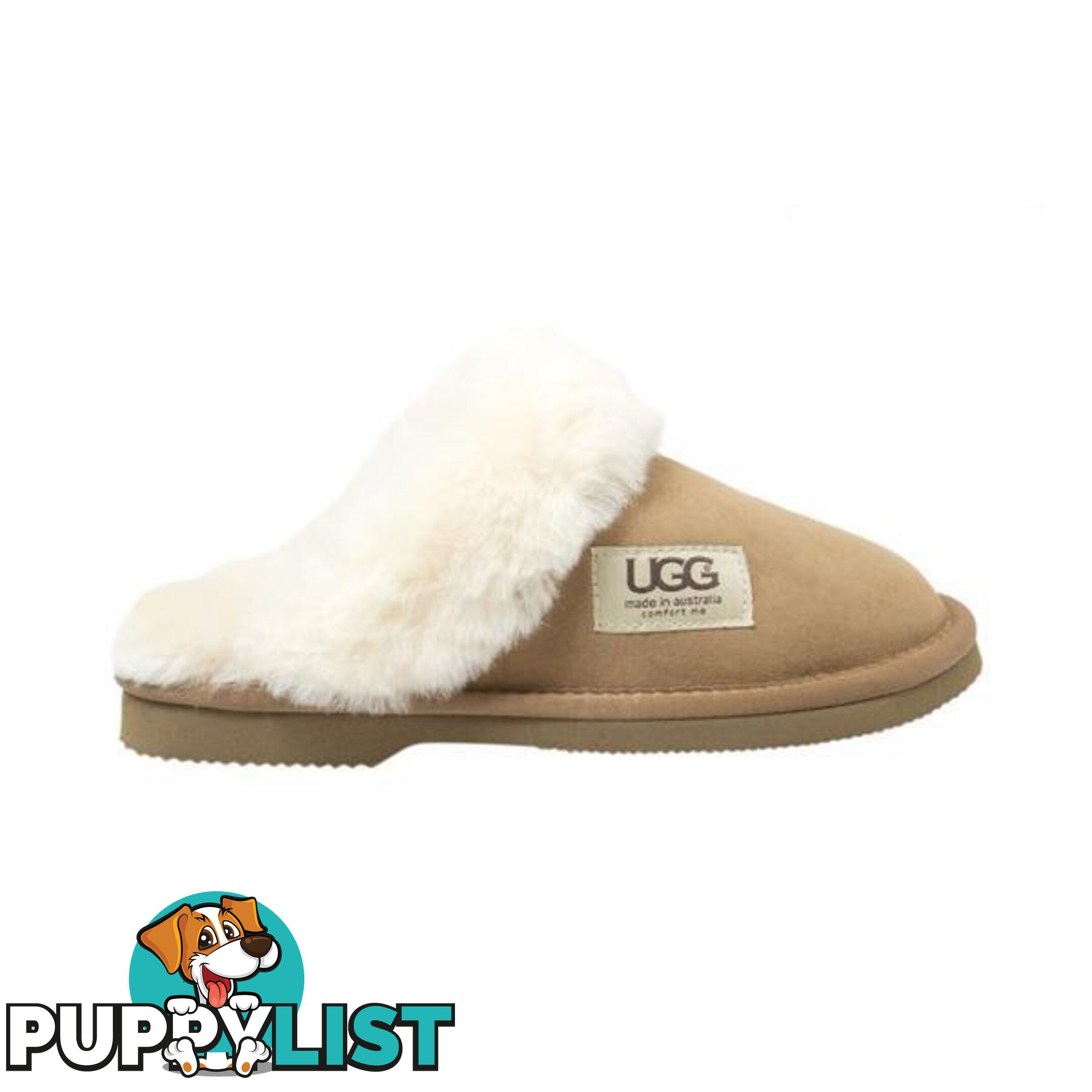 UGG Merino Sheepskin Fur Trim Scuff Memory Foam Chestnut - UGG - 822427524132