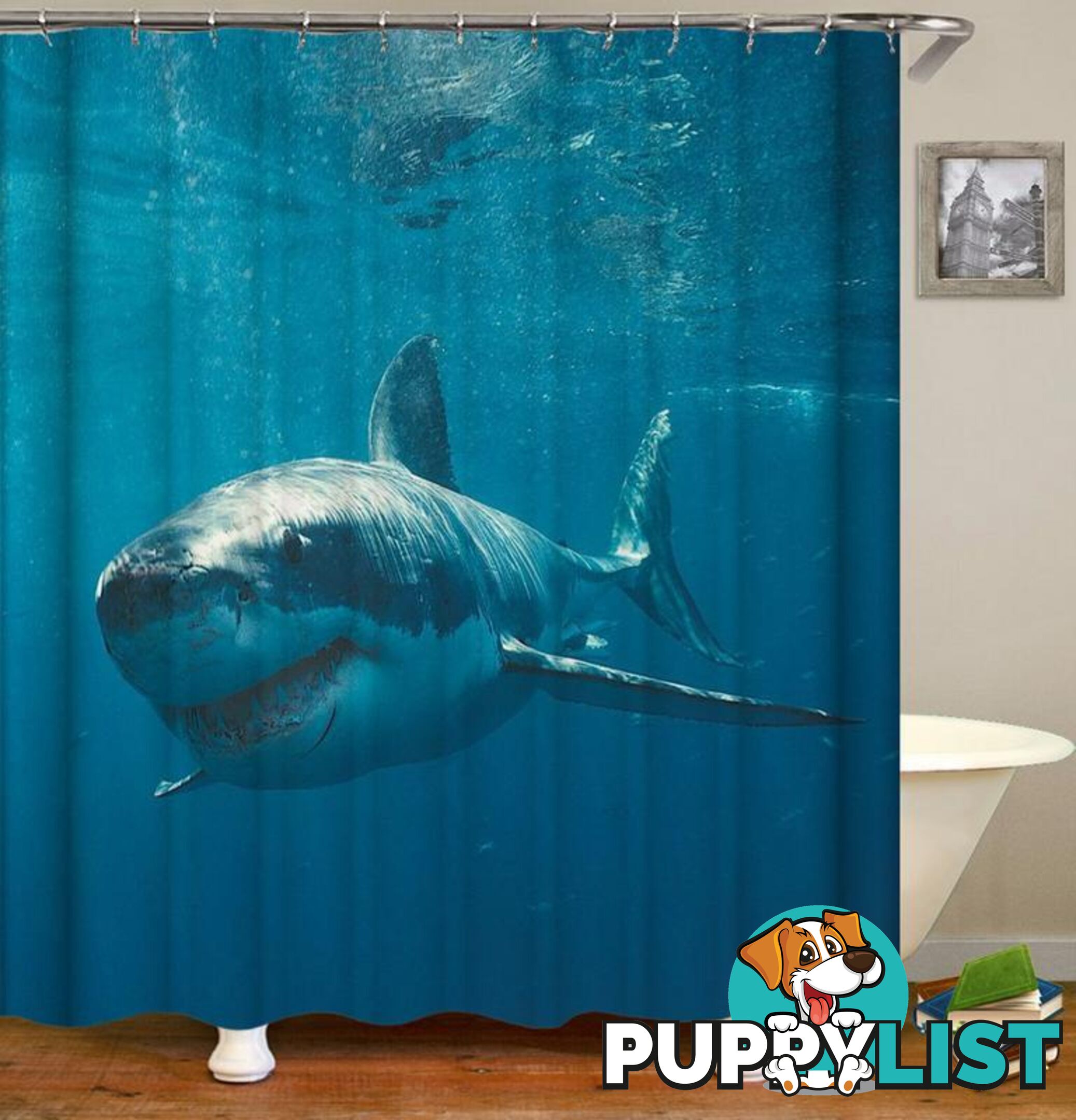 Great White Shark Shower Curtain - Curtain - 7427045921979