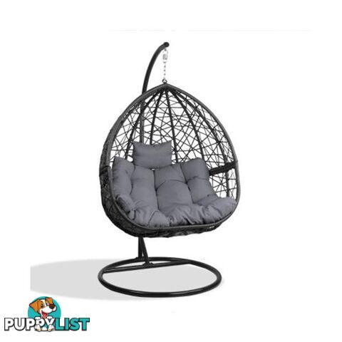 Gardeon Outdoor Hanging Swing Chair - Black - Gardeon - 9350062203170