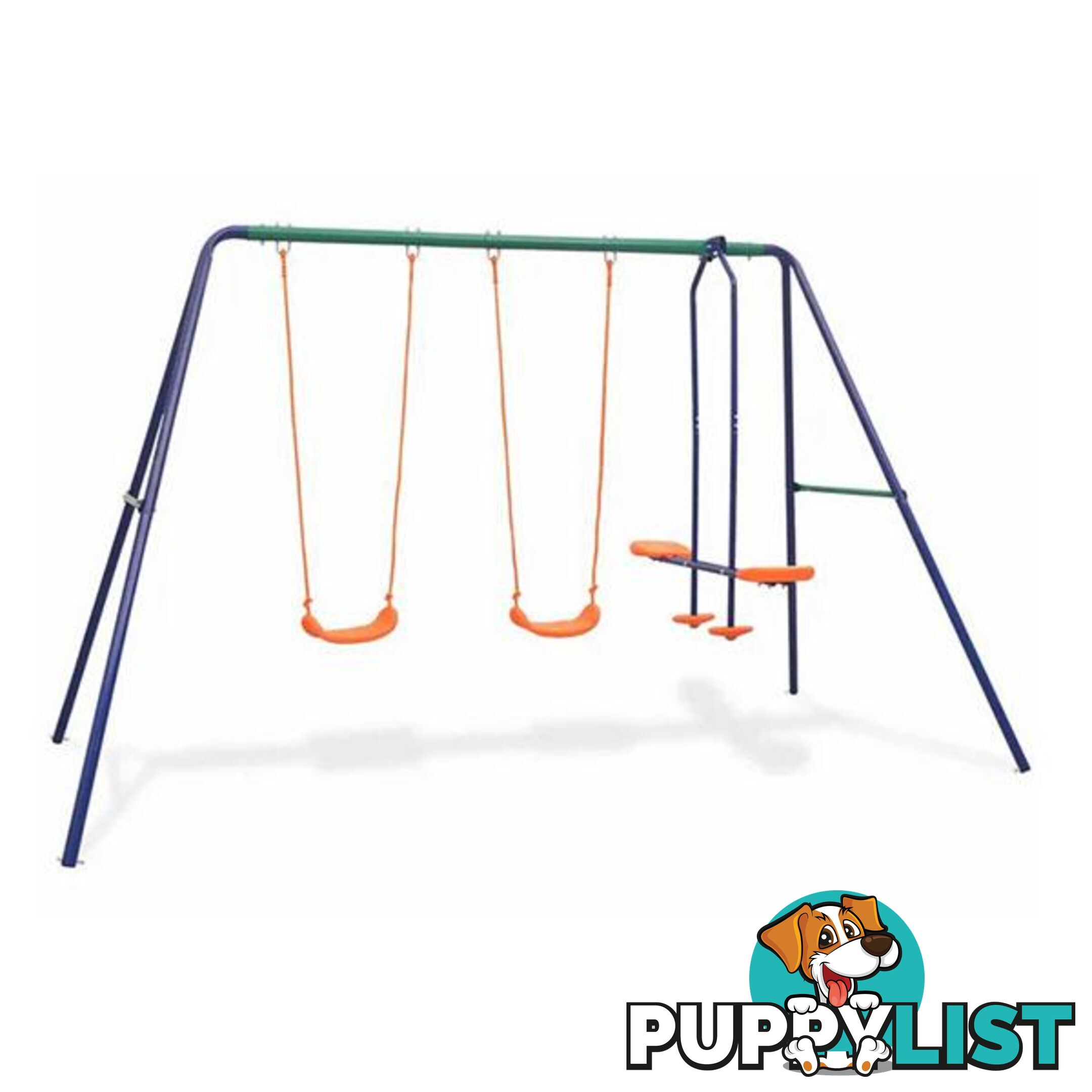 Swing Set With 4 Seats Orange - Unbranded - 8718475571148