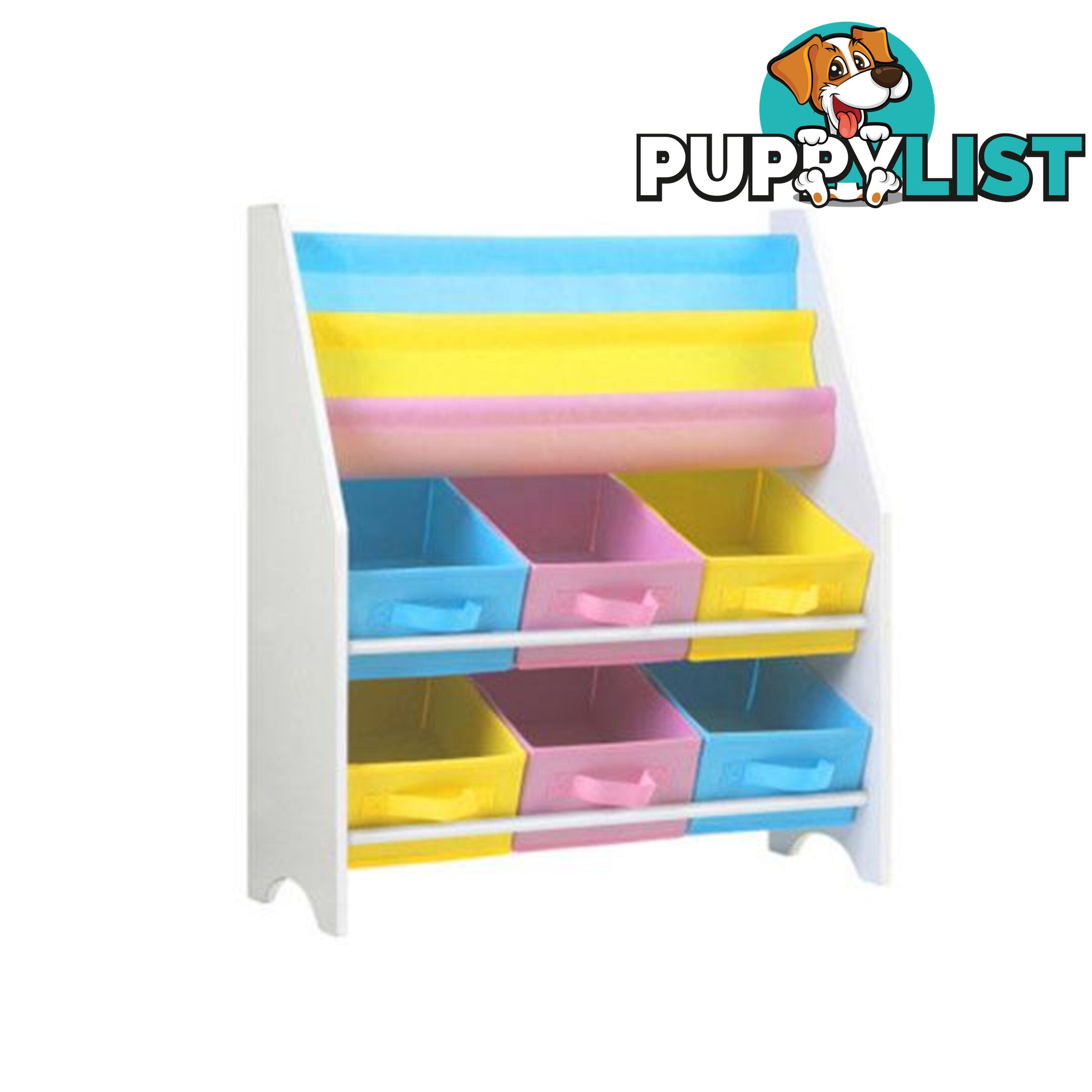 Kids Bookshelf Toy Storage Organizer Bookcase 2 Tiers - Keezi - 9350062198162