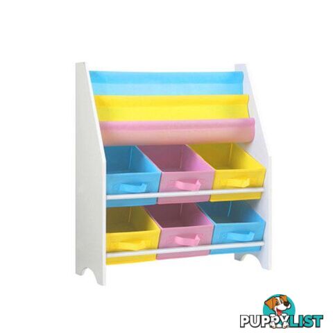 Kids Bookshelf Toy Storage Organizer Bookcase 2 Tiers - Keezi - 9350062198162