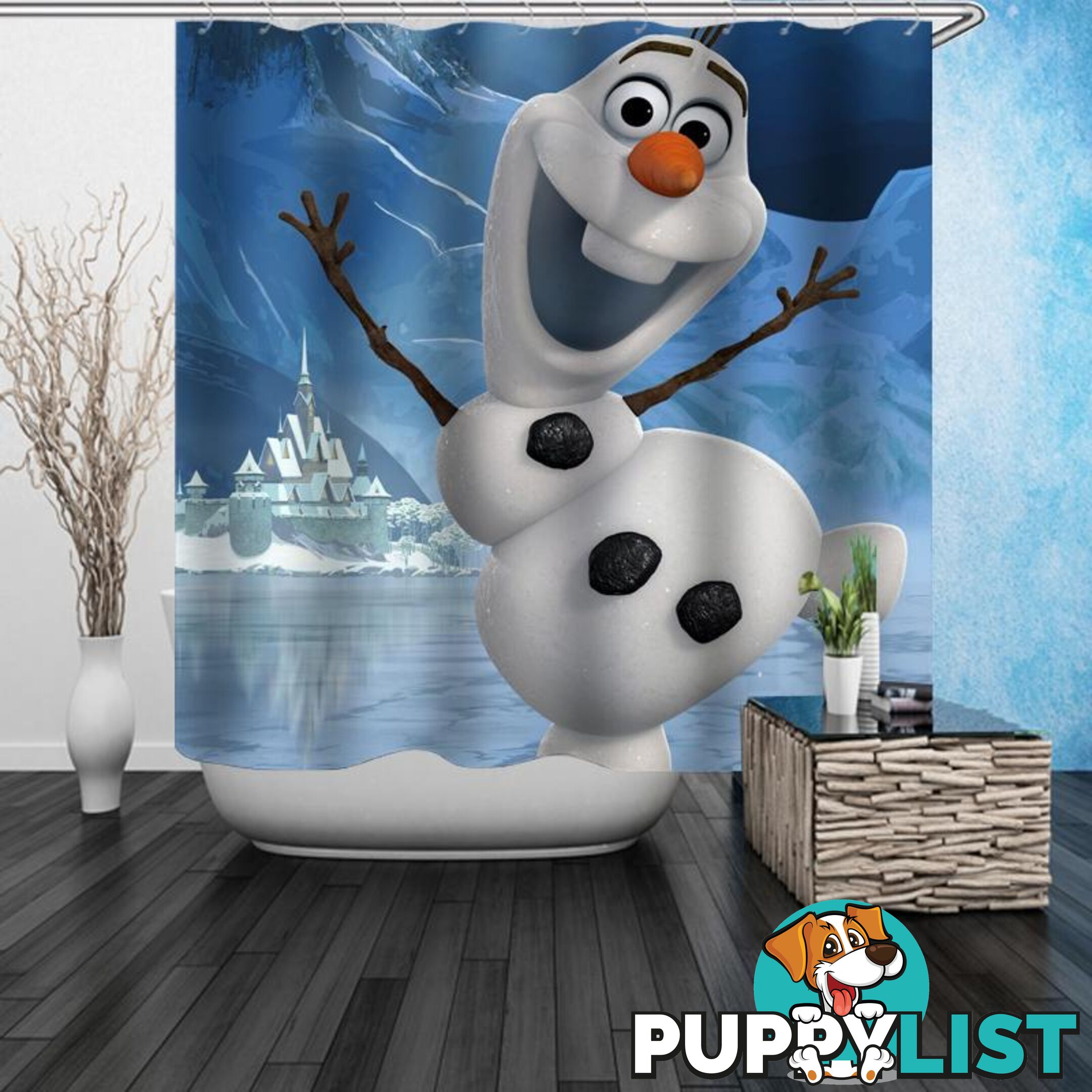 Jumping Olaf Shower Curtain - Curtains - 7427045950757